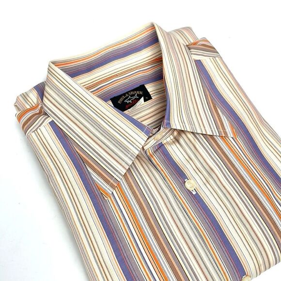 Paul & Shark Yachting Casual Shirt Button Up Cotton Striped Long Sleeves XL - Picture 1 of 11